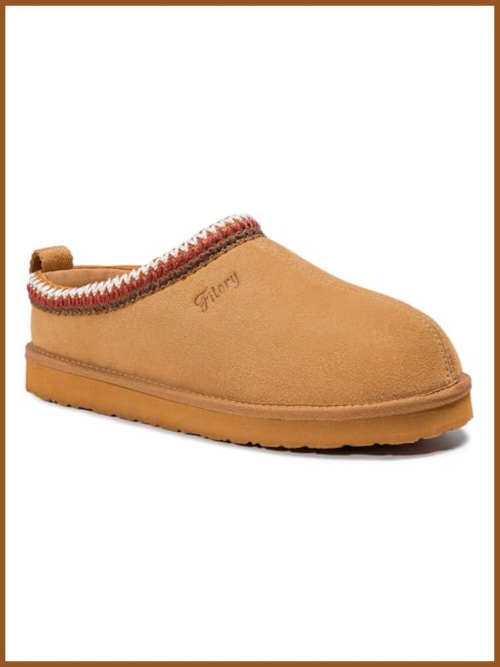 Faux Fur Lined Suede Slip On Slippers